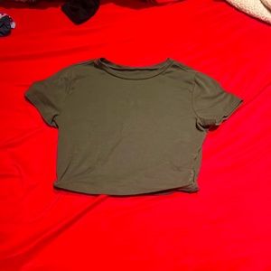 Navy green crop top